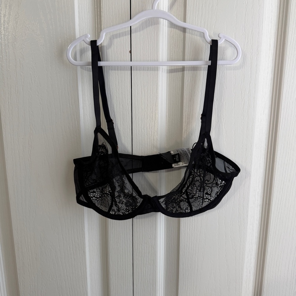 INC intimates black lace bra size small